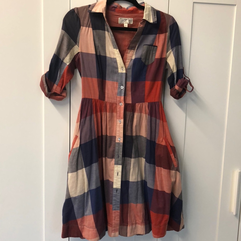 Anthropologie size 2 plaid dress (with pockets!)